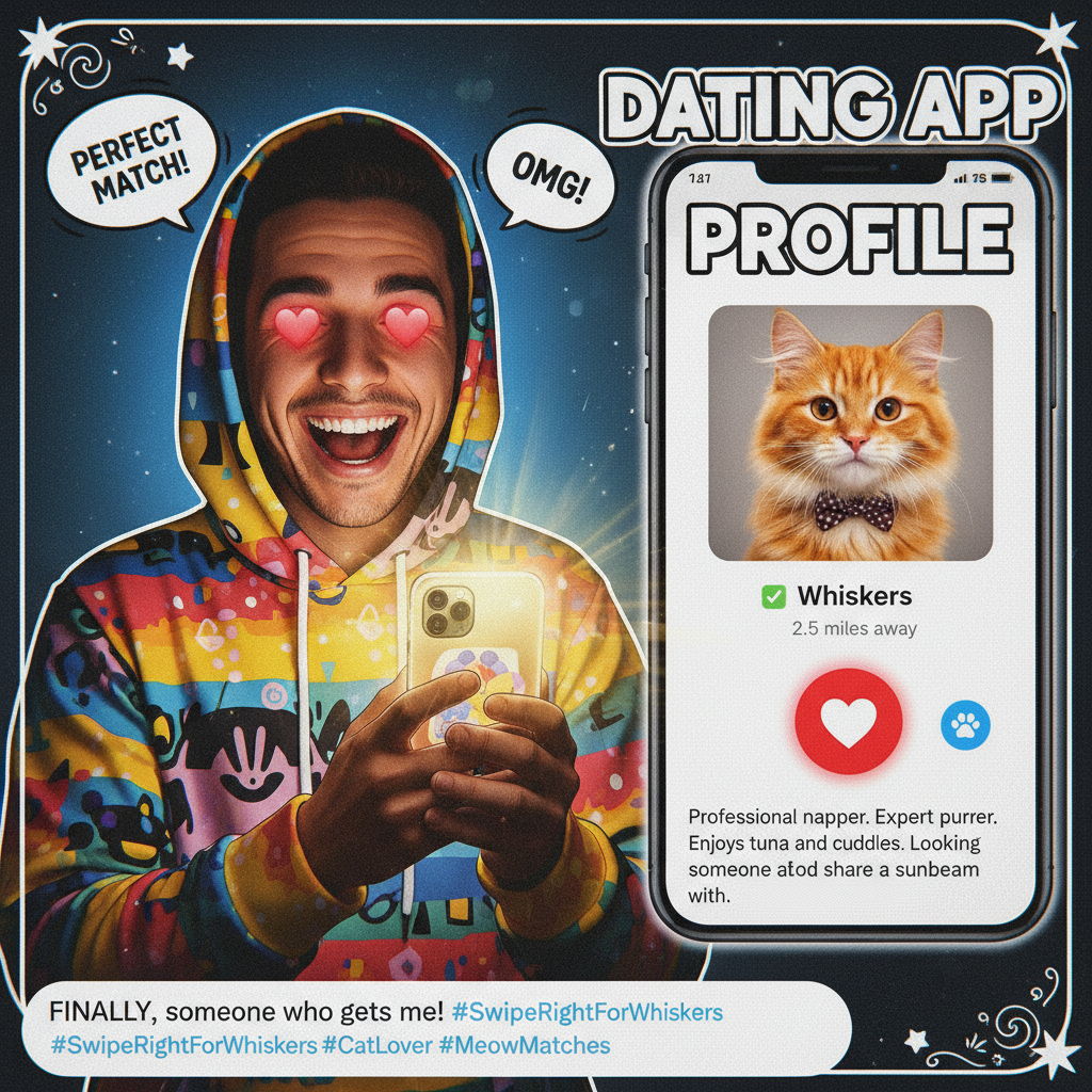 Matched with someone who only posts pics with their cat. I think I'm in love. Or with the cat.