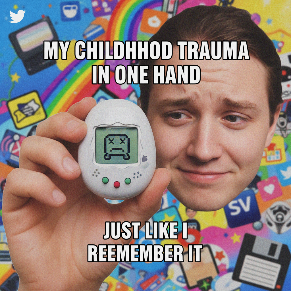 Found my old Tamagotchi. The sheer panic of keeping it alive is a core memory.
