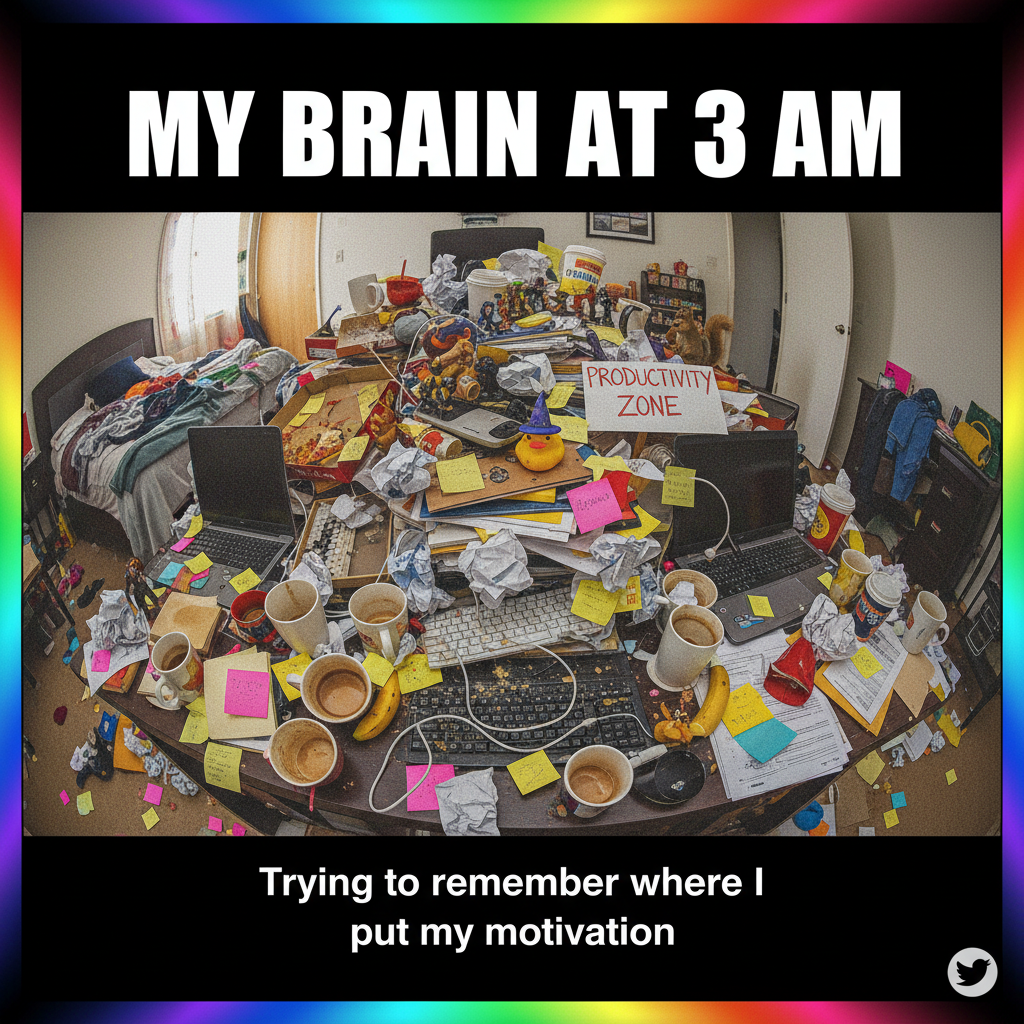 My New Year's resolution was to be more organized. My desk currently looks like a crime scene.