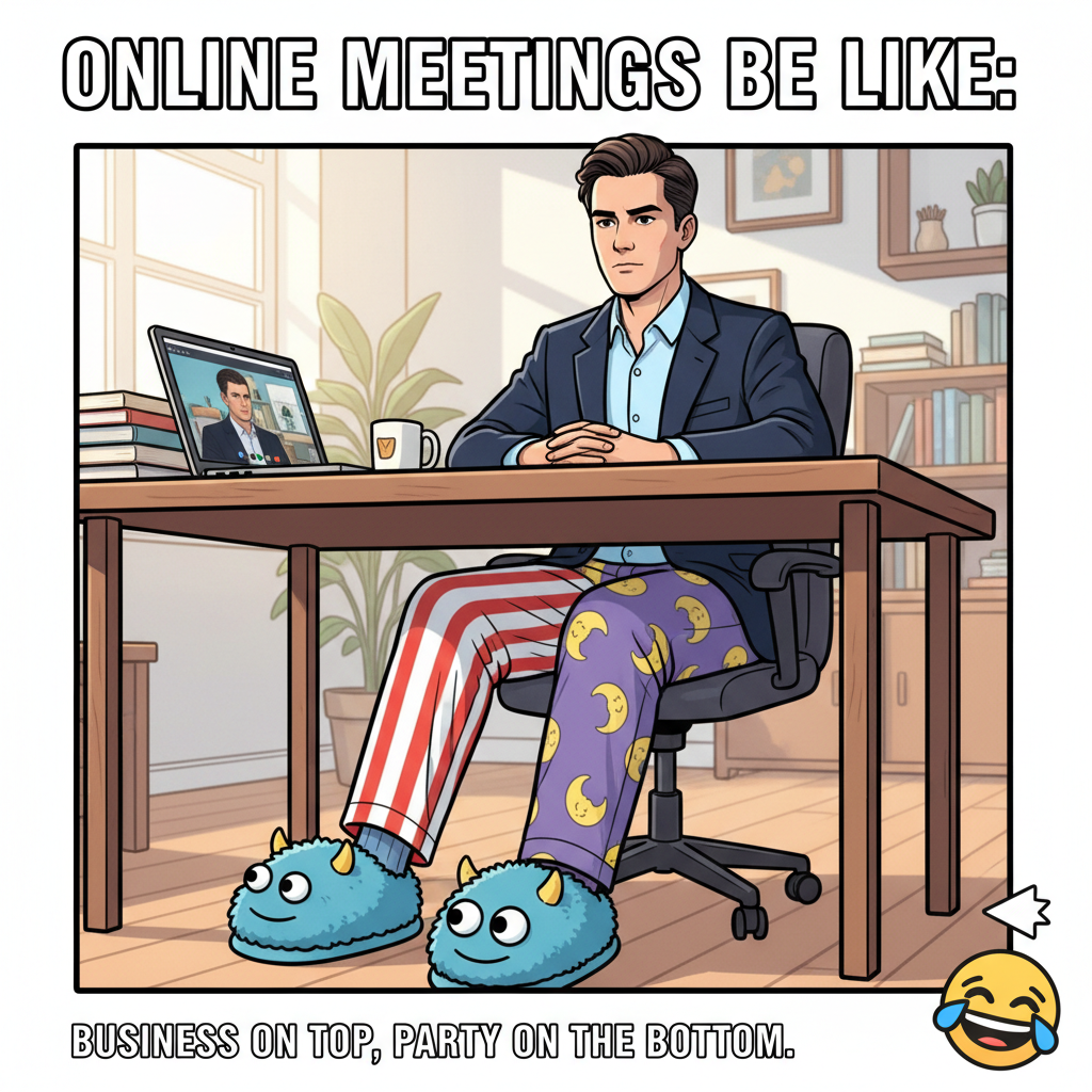 My coworkers think I'm a professional. I'm wearing pajama bottoms right now. #WFHLife
