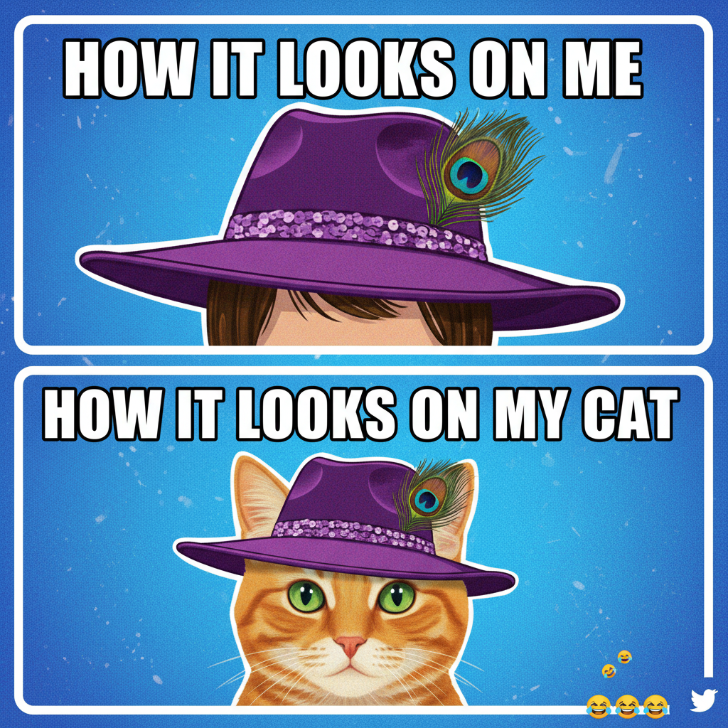 Bought a 'one size fits all' hat online. It fits my cat perfectly. I am not my cat.