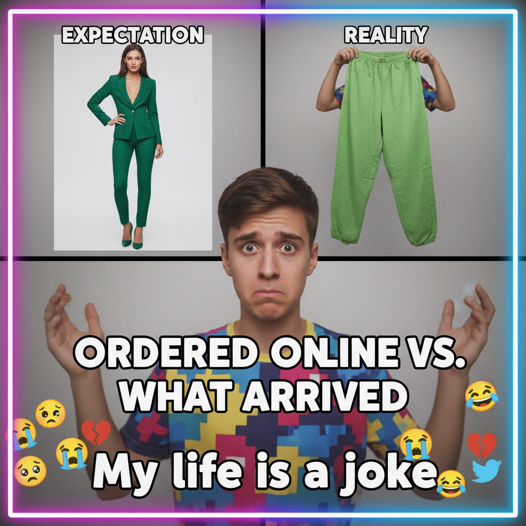 Ordered 'stylish' pants online. Received glorified potato sacks. Send help.