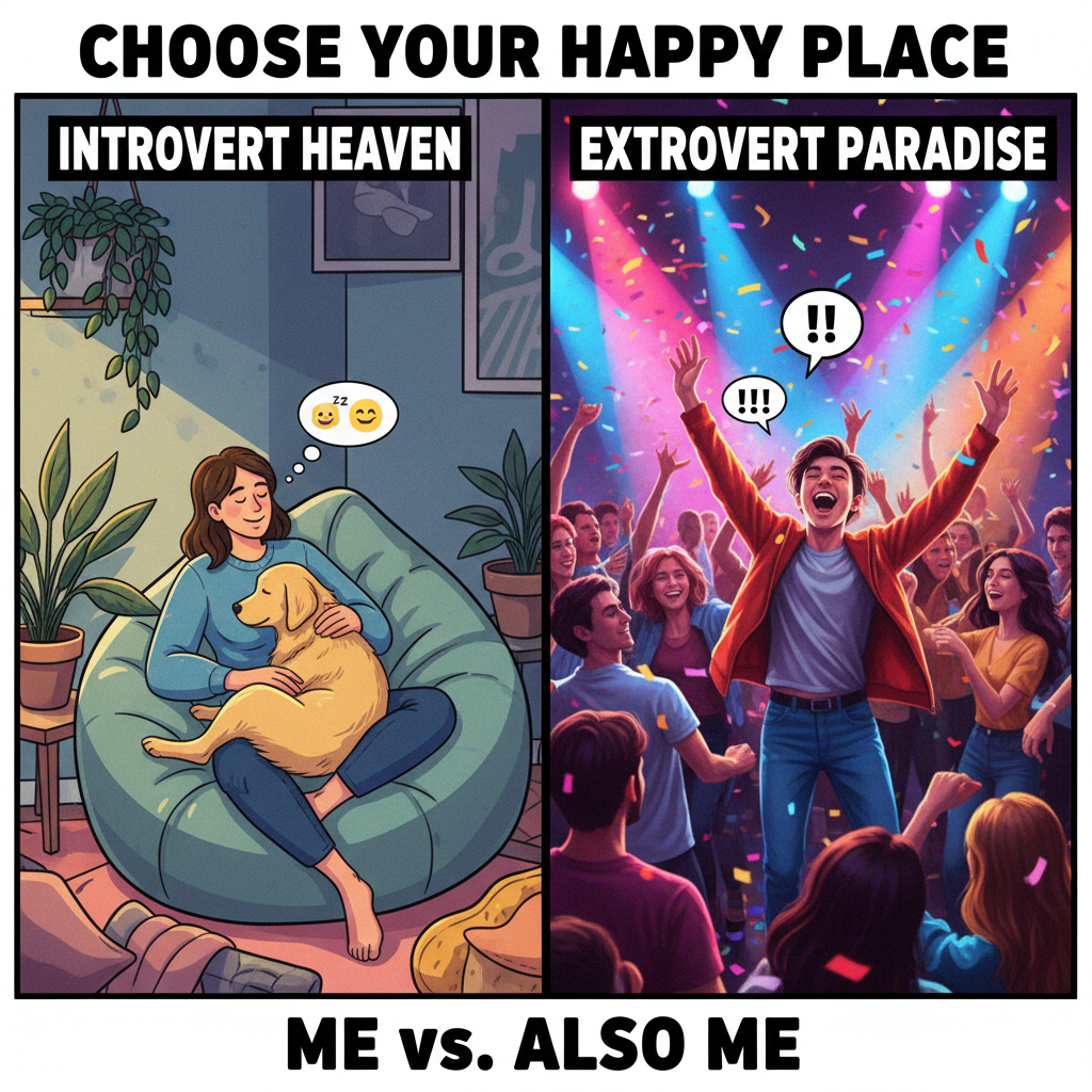 Introvert at a party: finding the dog. Extrovert: IS THIS THE PARTY OR THE PRE-PARTY?!