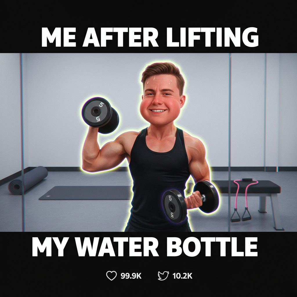 Went to the gym. Did 3 reps. Took a selfie. Called it a day. #FitnessJourney