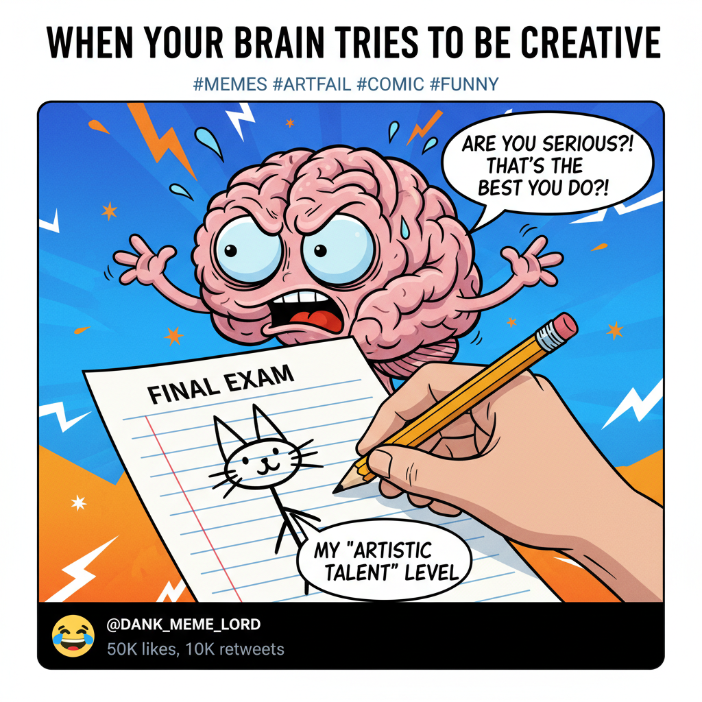 My brain during exam season: 'We've been over this!' My hand: *draws a cat*