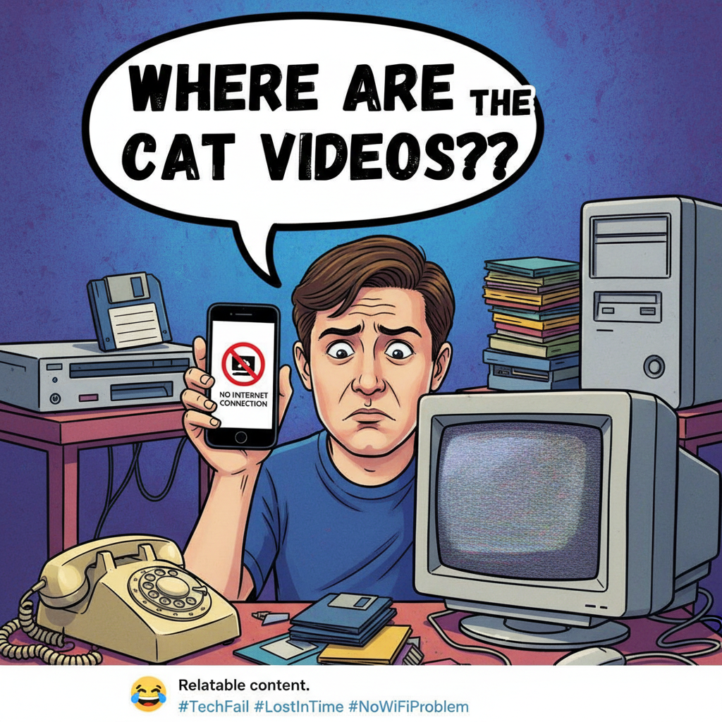 When the WiFi goes down, my brain goes into dial-up mode. What year is it?!