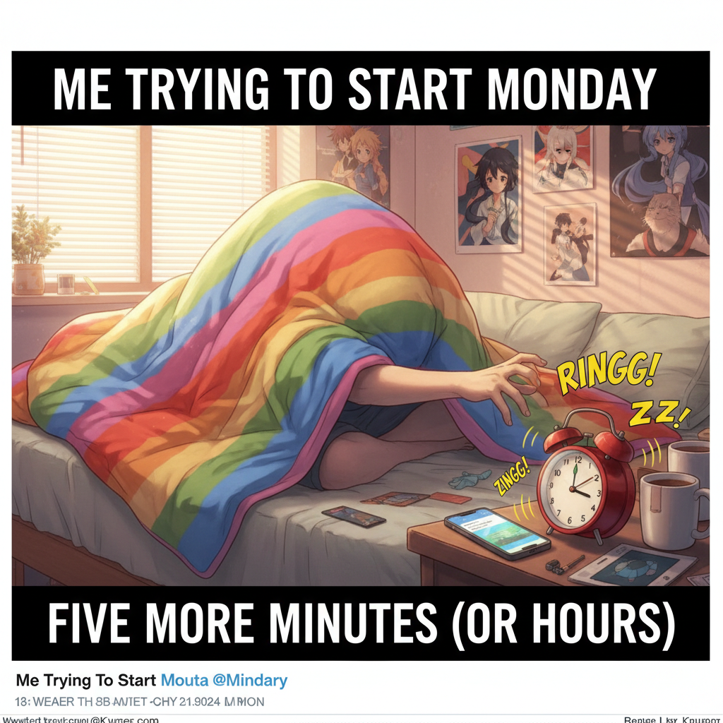 Monday morning mood: My bed is still calling, and I'm answering with my soul.