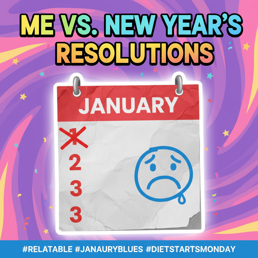 My New Year's resolution lasted exactly 3 days. Send snacks, not judgment.