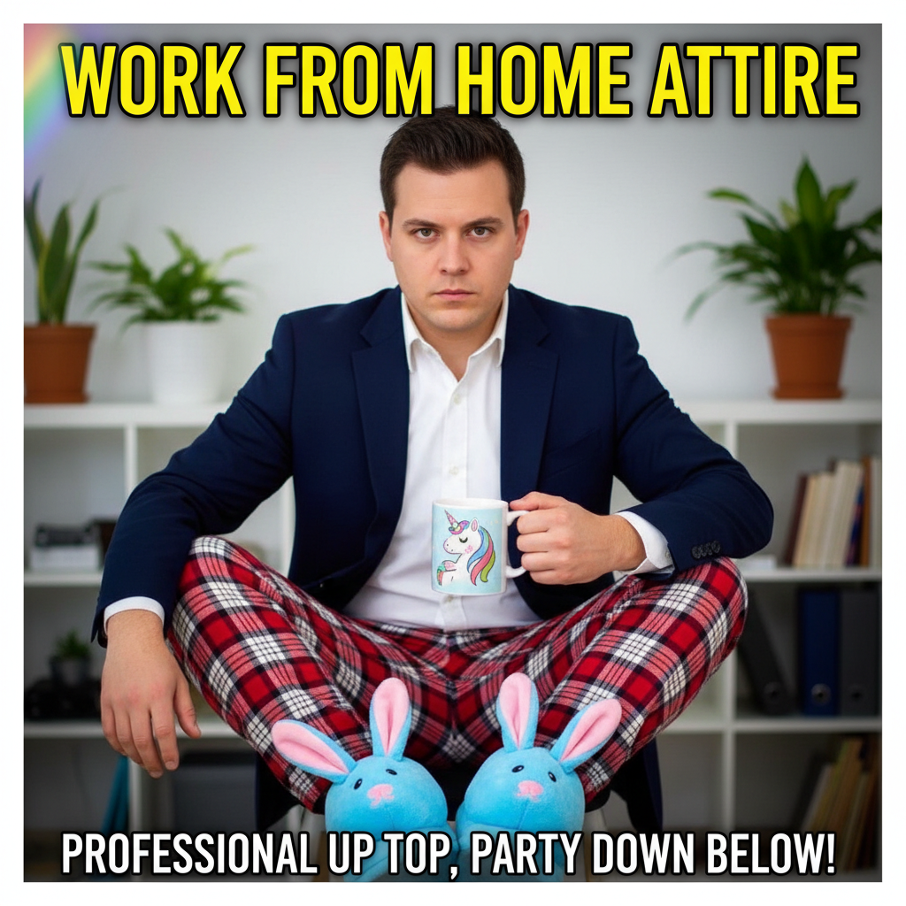 My 'work from home outfit' is just pajamas with a blazer on top for Zoom. Don't tell my boss. 🤫