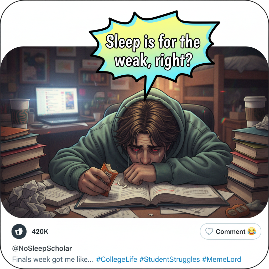 My brain during exam season: 'Is sleep really *that* important?'