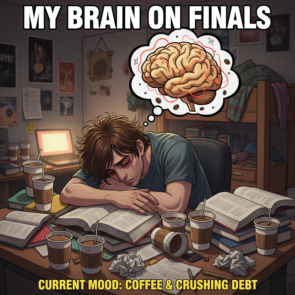 Survived exam season. My brain is now 80% coffee, 20% existential dread.