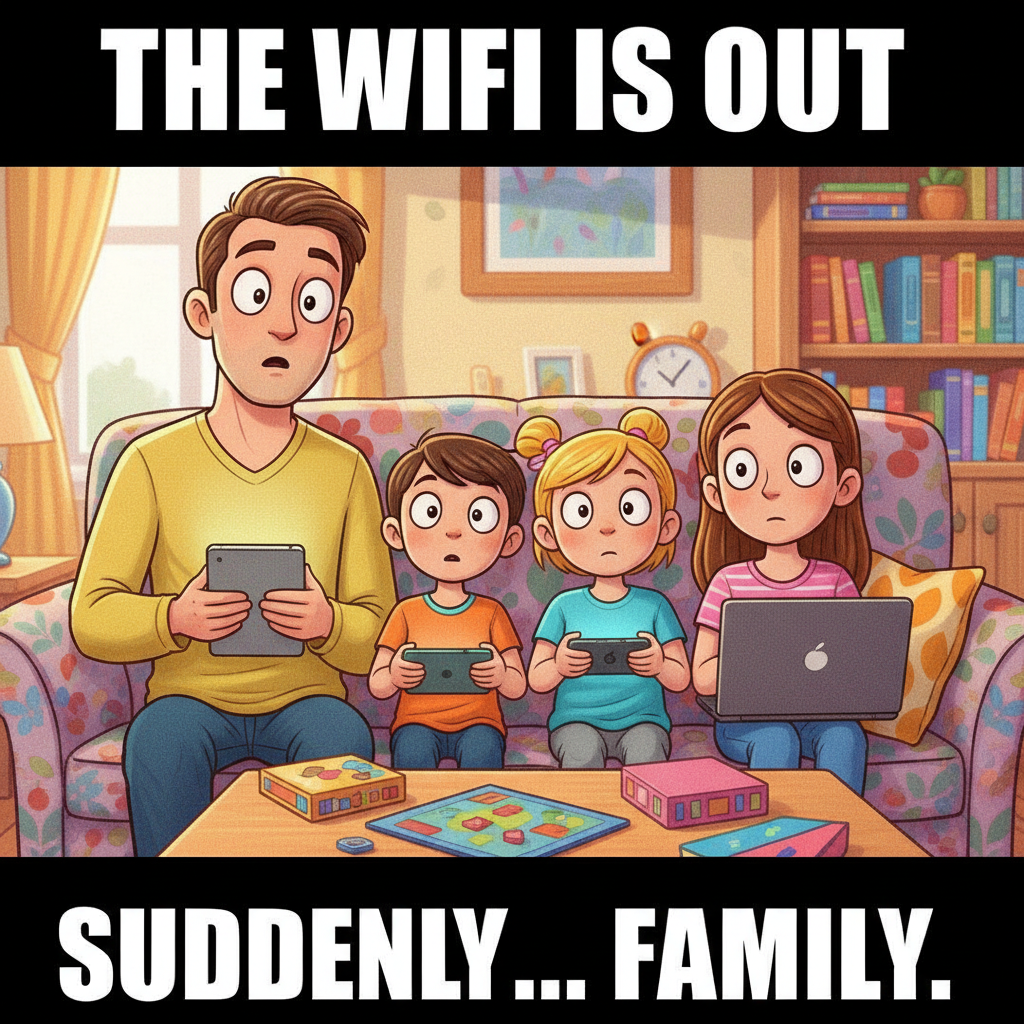 Wifi went down. My family just looked at each other like strangers. It was terrifying.
