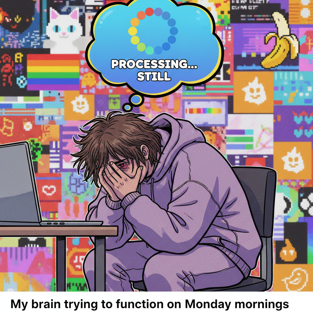 Monday morning: My brain is still buffering. Send coffee and good vibes.