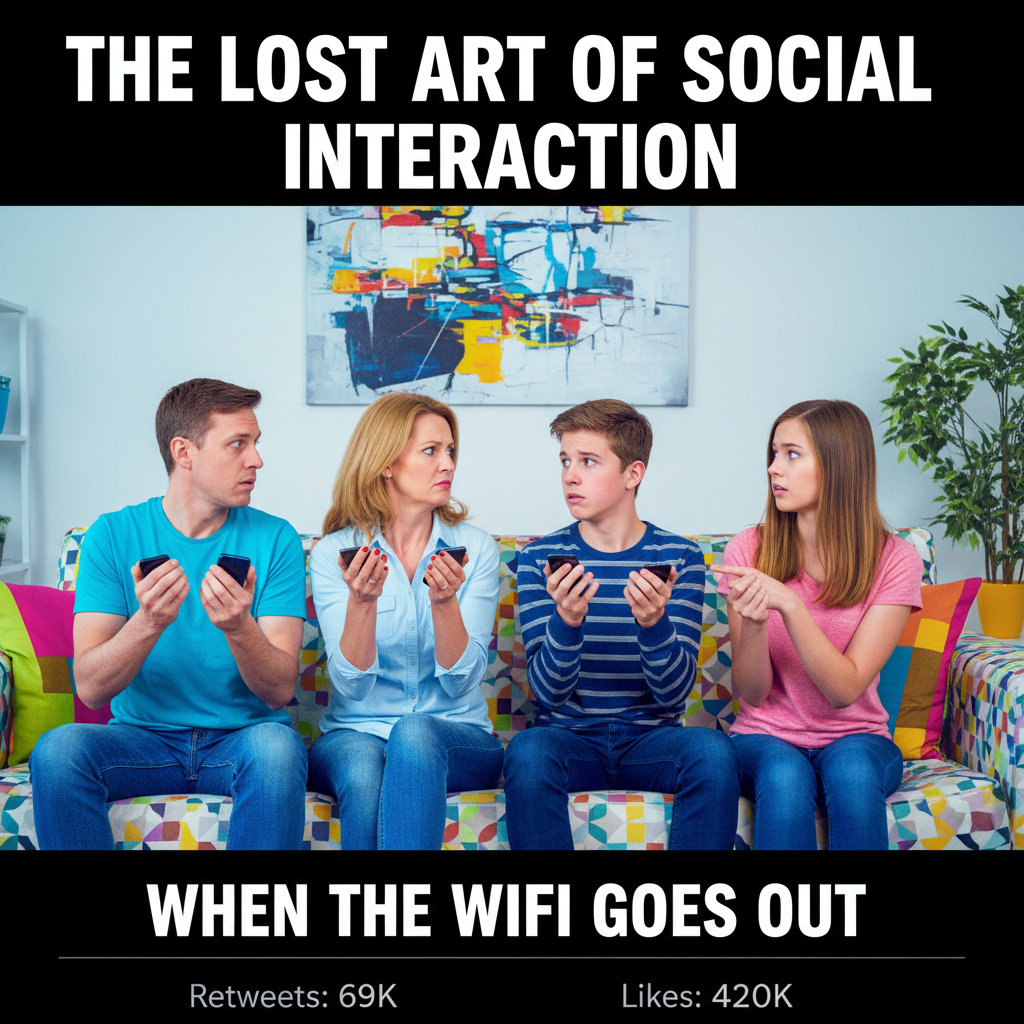 The WiFi went down. I had to talk to my family. They seem nice.