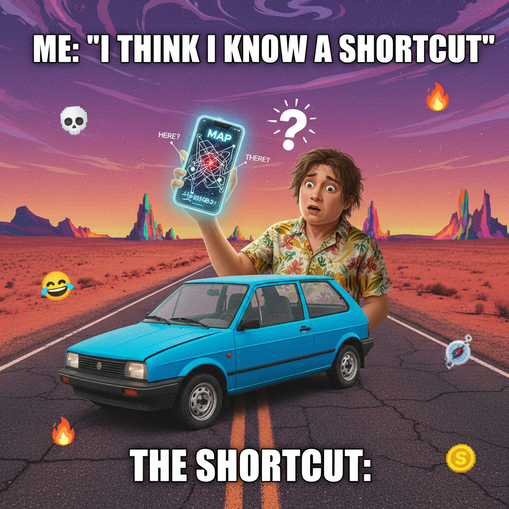 GPS told me to turn left. I turned right. Now I'm in a different state. Send snacks.