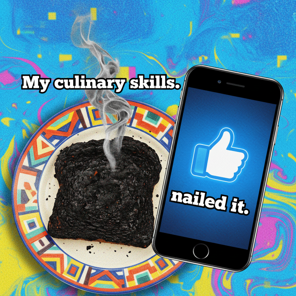 My 'gourmet meal' turned into a charcoal briquette. Still posted it for the laughs.