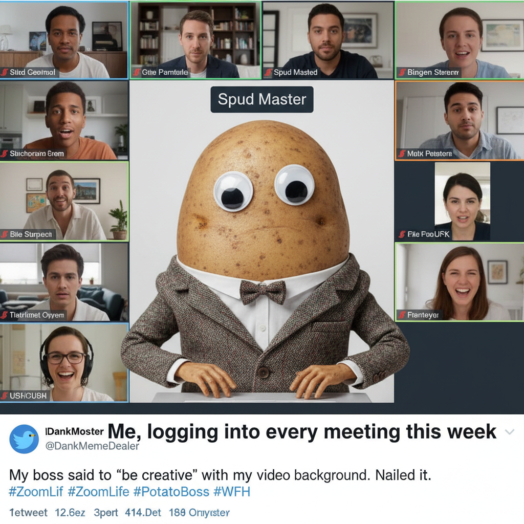 My boss just turned into a potato on Zoom. Best meeting ever.