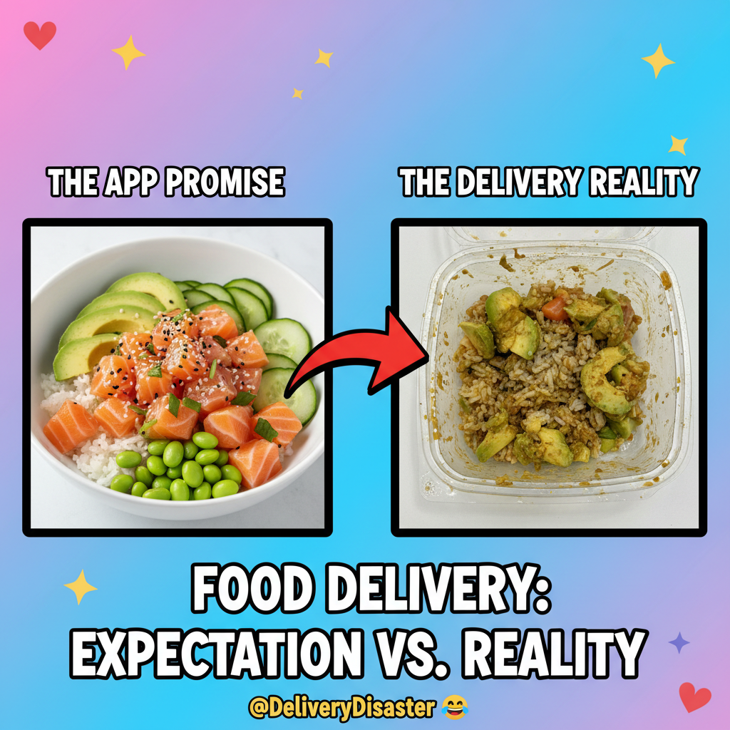 Food delivery pic vs. what actually arrived. My disappointment is immeasurable.