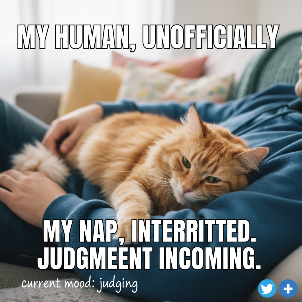 My pet giving me the side-eye for daring to move when they're asleep on me.