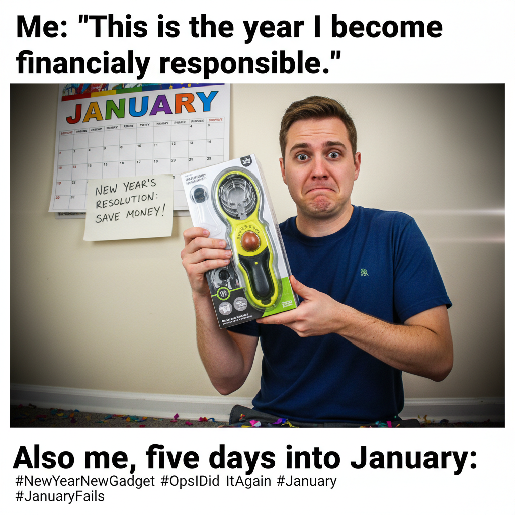 My New Year's resolution was to save money. Just bought a gadget I don't need.