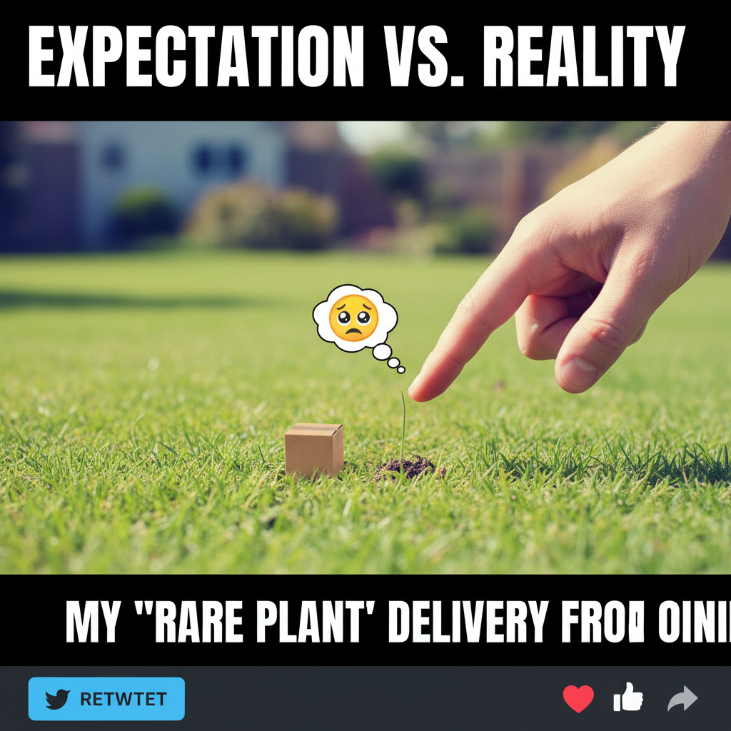 Ordered a 'miniature' plant online. Received a single blade of grass.