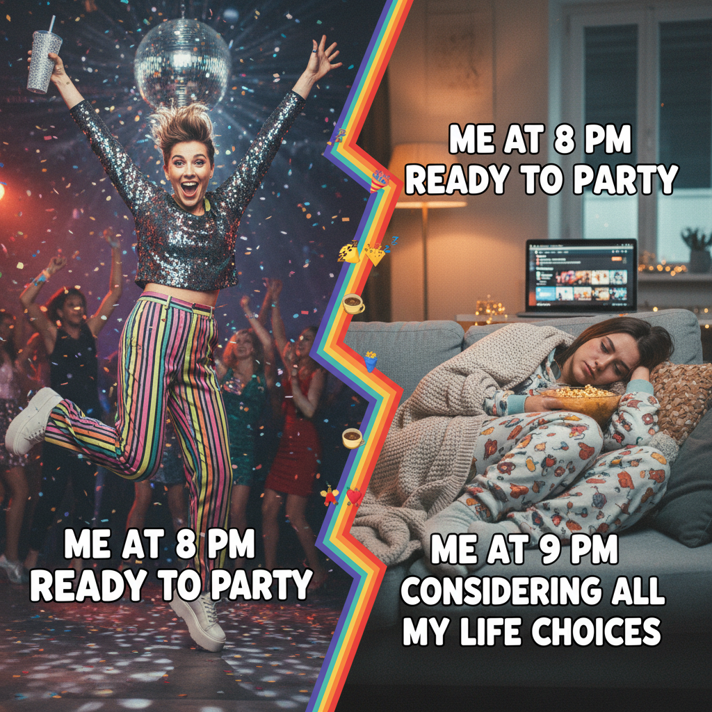 Extrovert: 'Let's go out!' Introvert: *already in pajamas, contemplating existence*