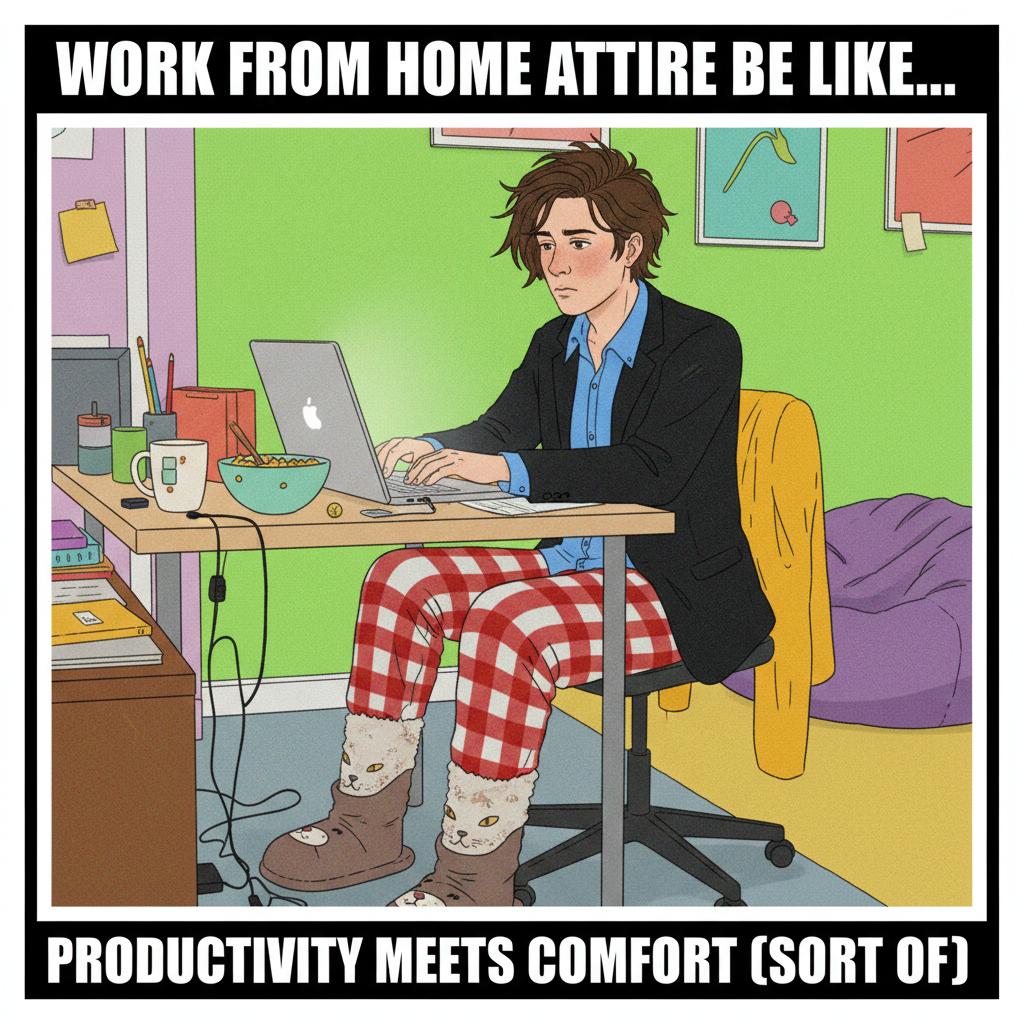 My WFH uniform is 50% pajamas, 50% existential dread. #WFHLife