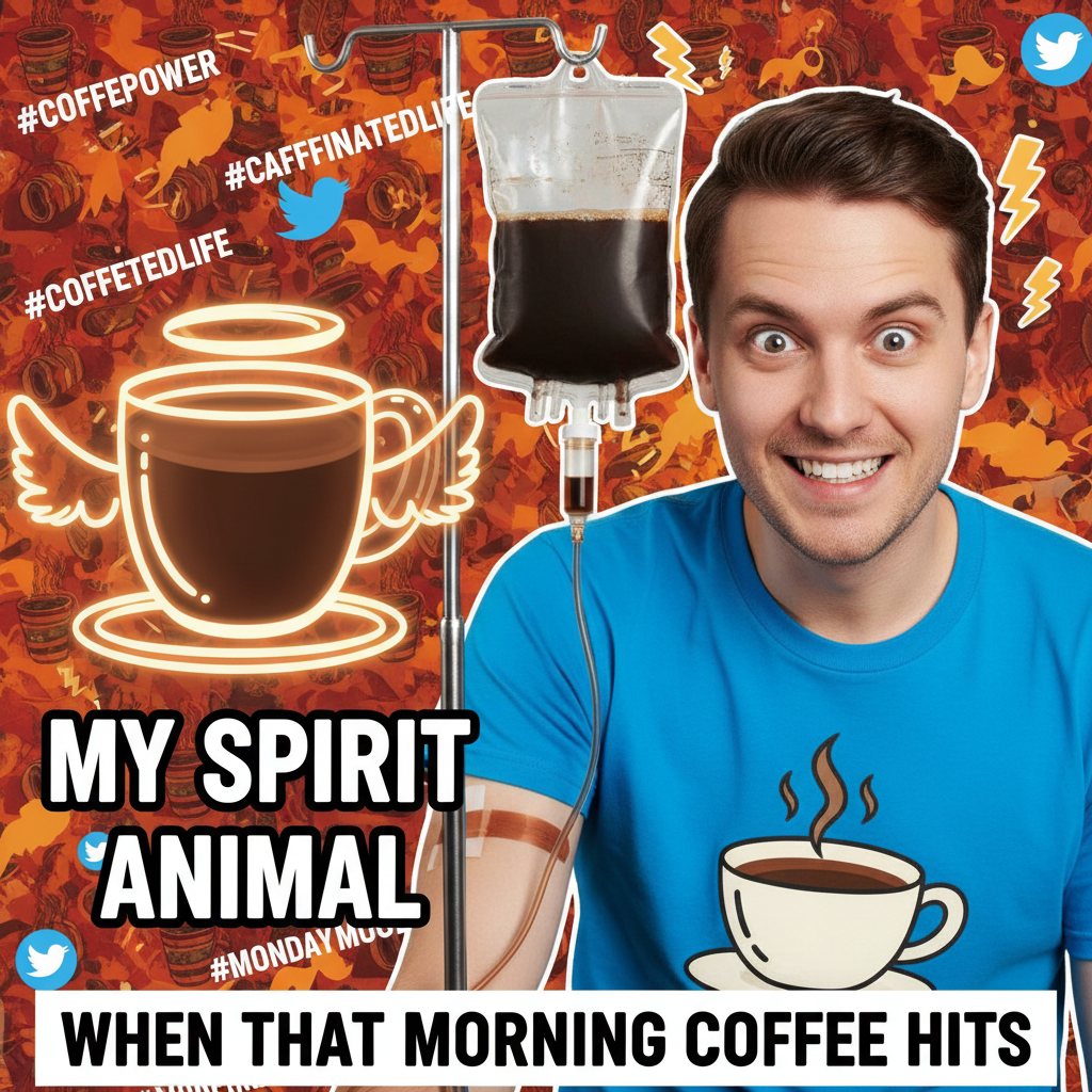My blood type is coffee. My spirit animal is a triple espresso shot.