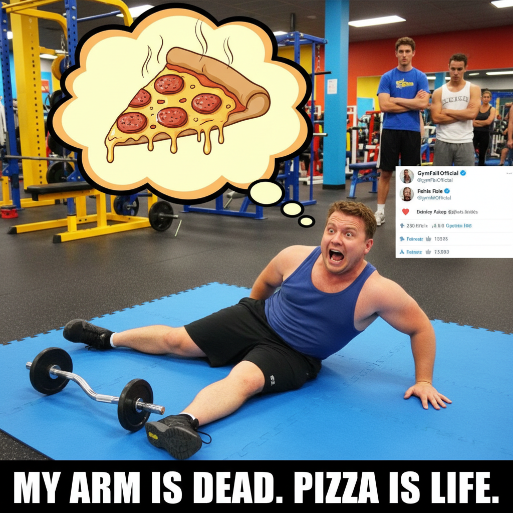Went to the gym. Did one rep. Now I'm sore for 3-5 business days. Send pizza.