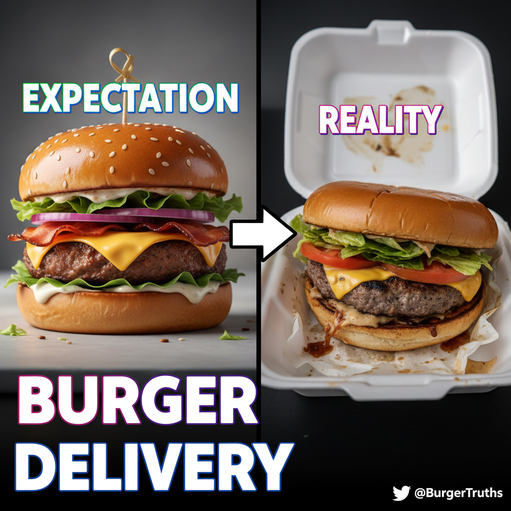 Ordered a gourmet burger, got a sad patty. My disappointment is immeasurable.