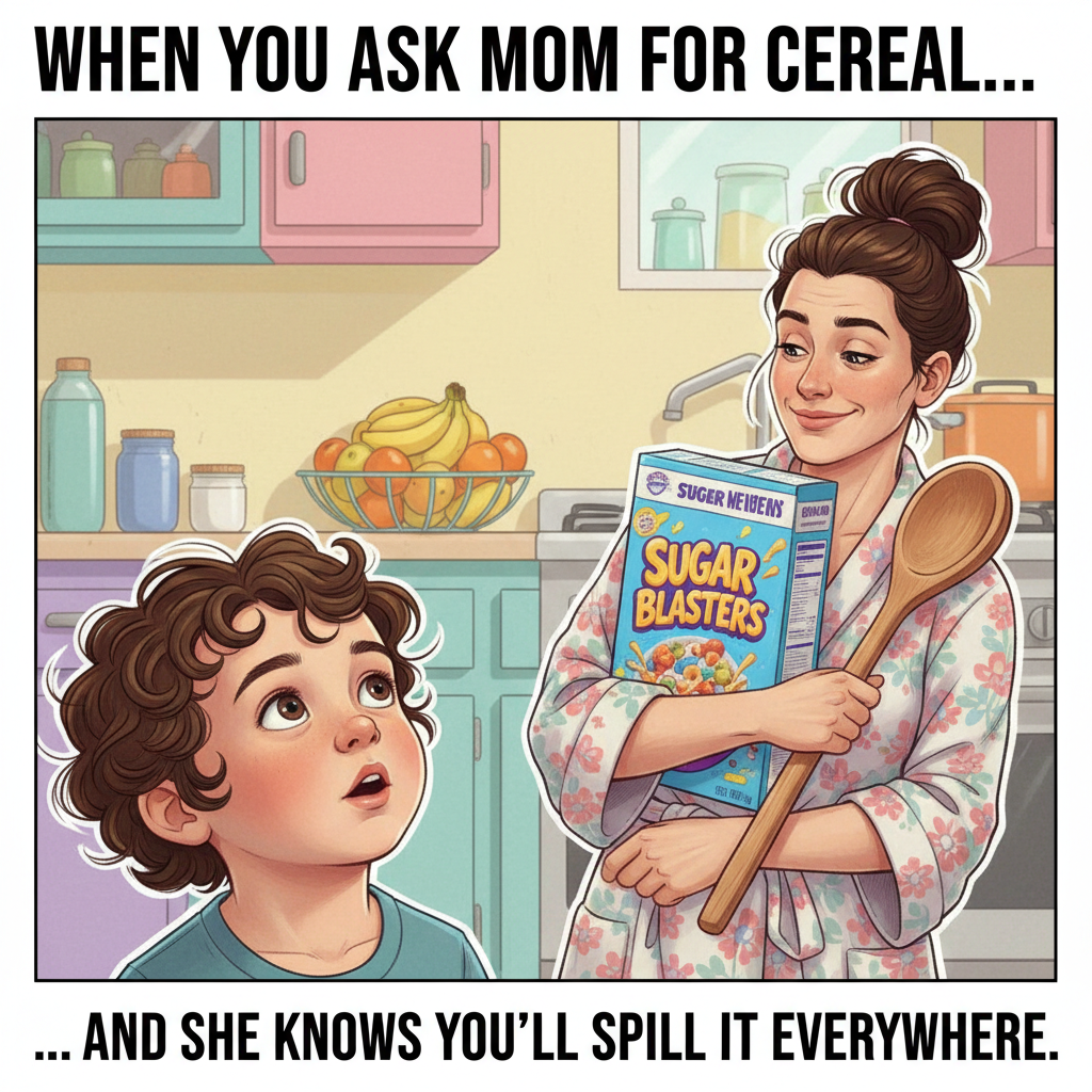 My kid just asked if 'adulting' means eating cereal for dinner. They're not wrong.