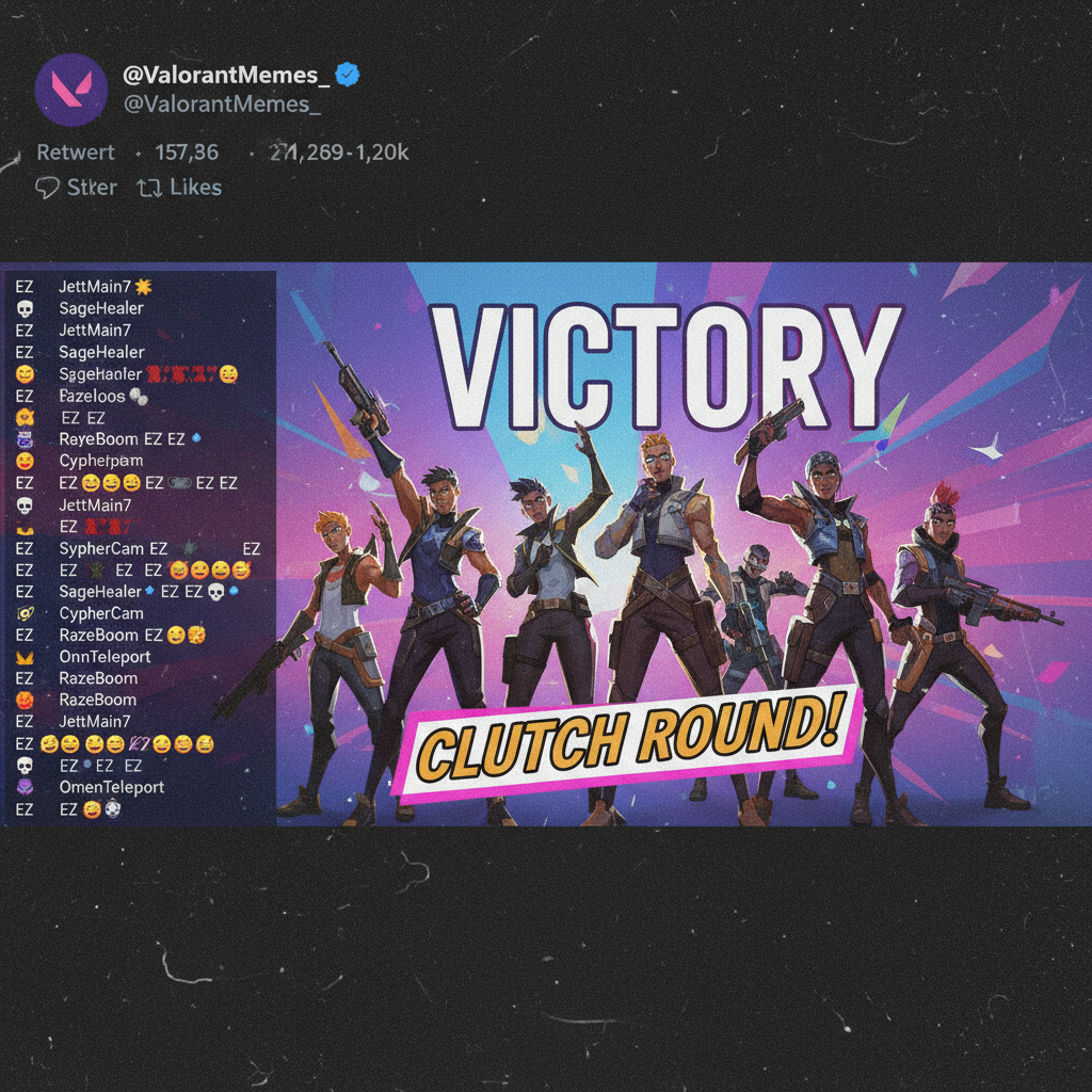 That moment when you clutch a 1v5 in Valorant and your team starts spamming 'EZ'. Peak gaming.