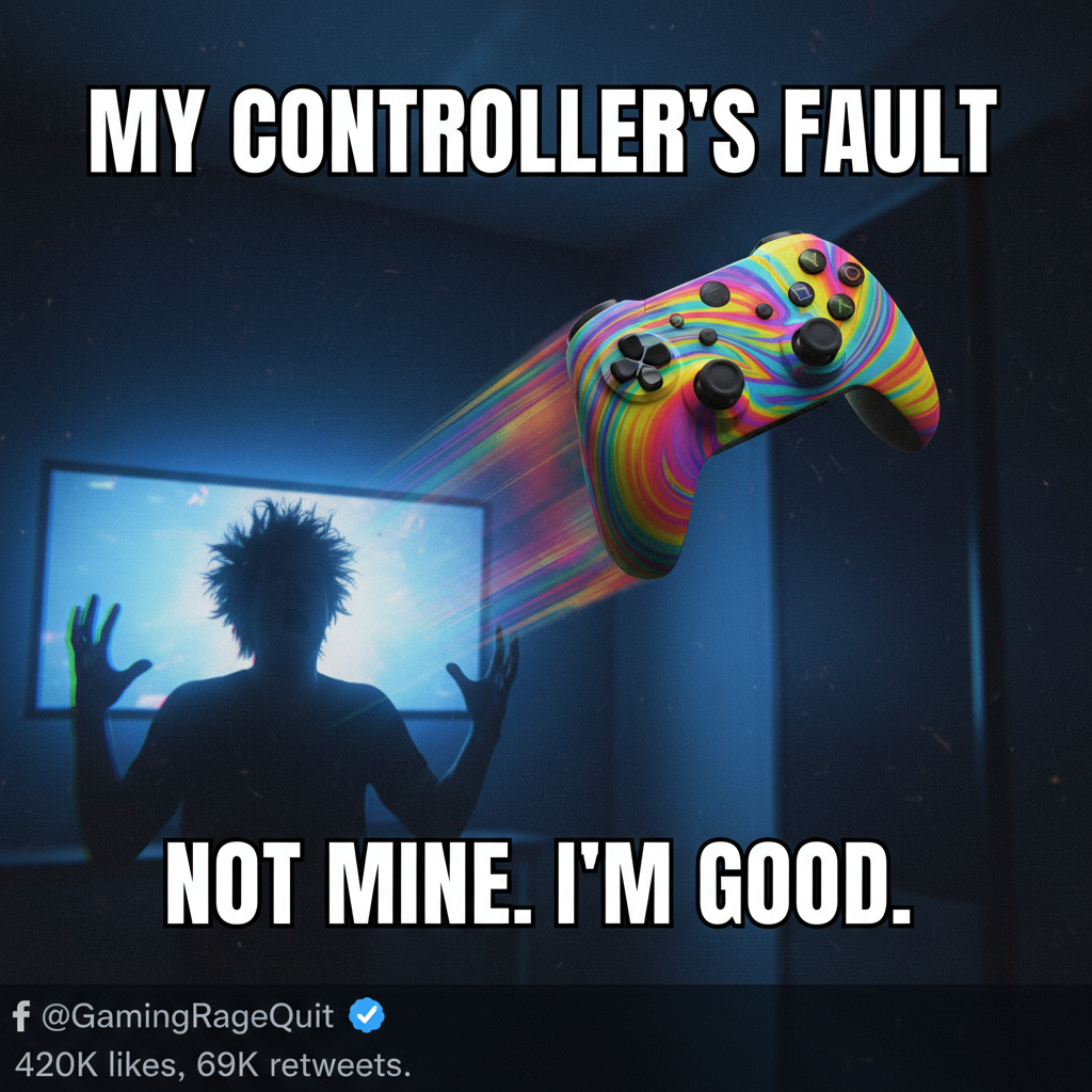 Lost to a level 1 noob. My controller is now in orbit. Send thoughts and prayers. #GamingRage