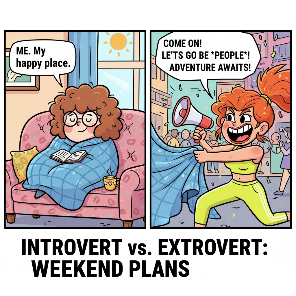My extrovert friend just tried to drag me to a party. My couch has other plans.
