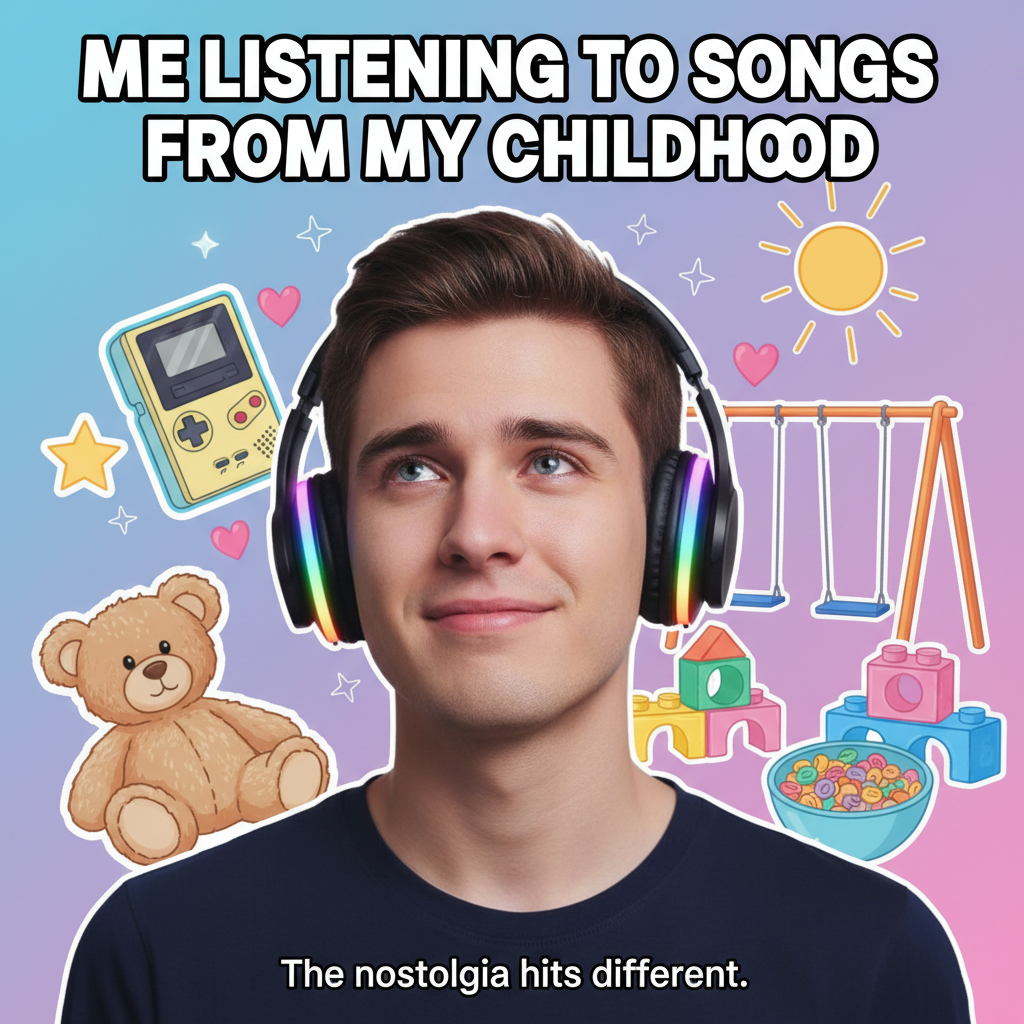 Heard that one song from my childhood and suddenly I'm 8 years old again. The nostalgia hit. 😭 #ChildhoodMemories