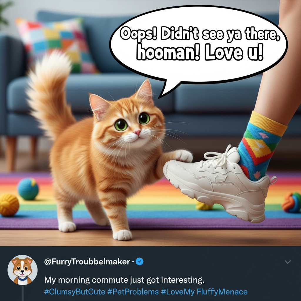 My pet's love language is tripping me every time I walk. Worth it.