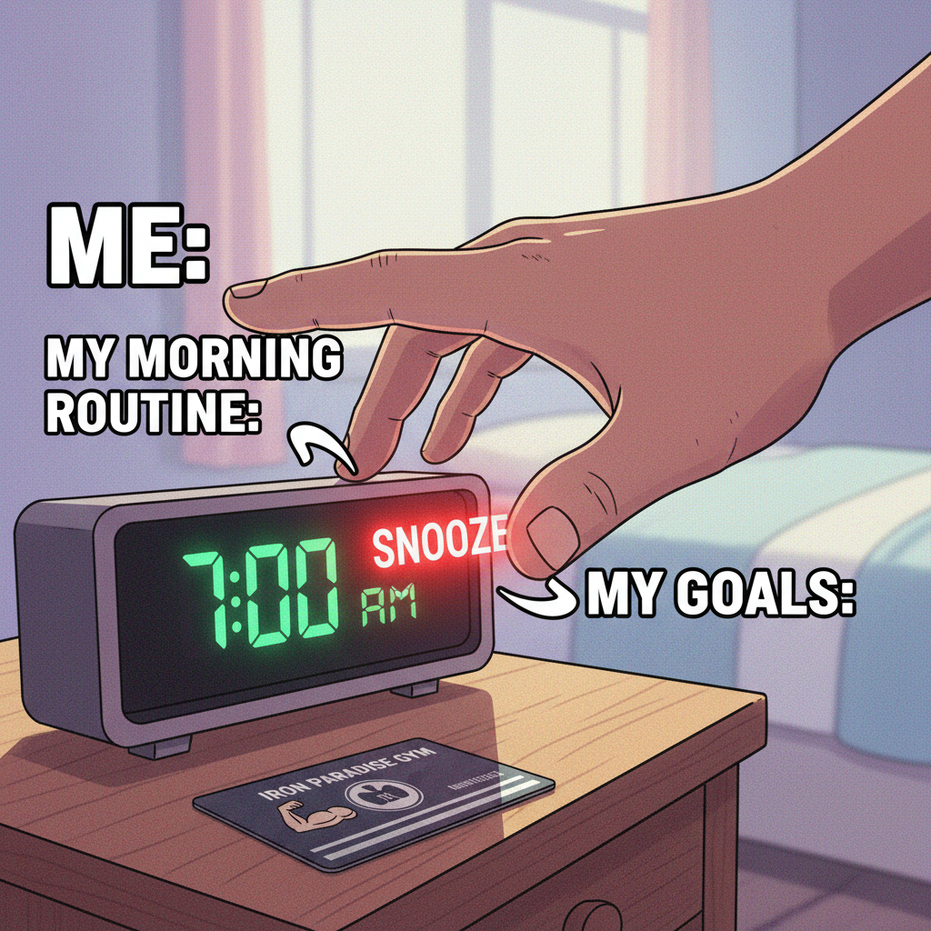 My New Year's resolution was to hit the gym. I hit the snooze button instead. #NYRFail