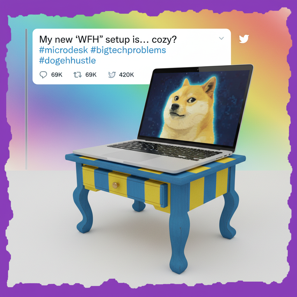 Bought a 'miniature' desk online. It's for a dollhouse. My laptop looks HUGE.