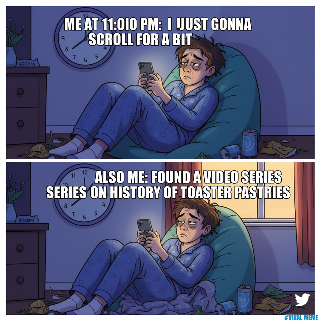 I told myself 'just 5 more minutes' on TikTok 3 hours ago. Send help.