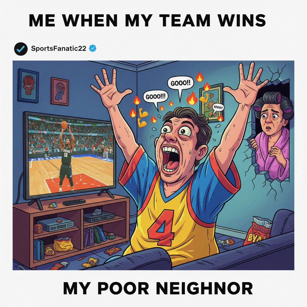 My team scored. My neighbor heard me. Now they know I'm either a sports fanatic or possessed.