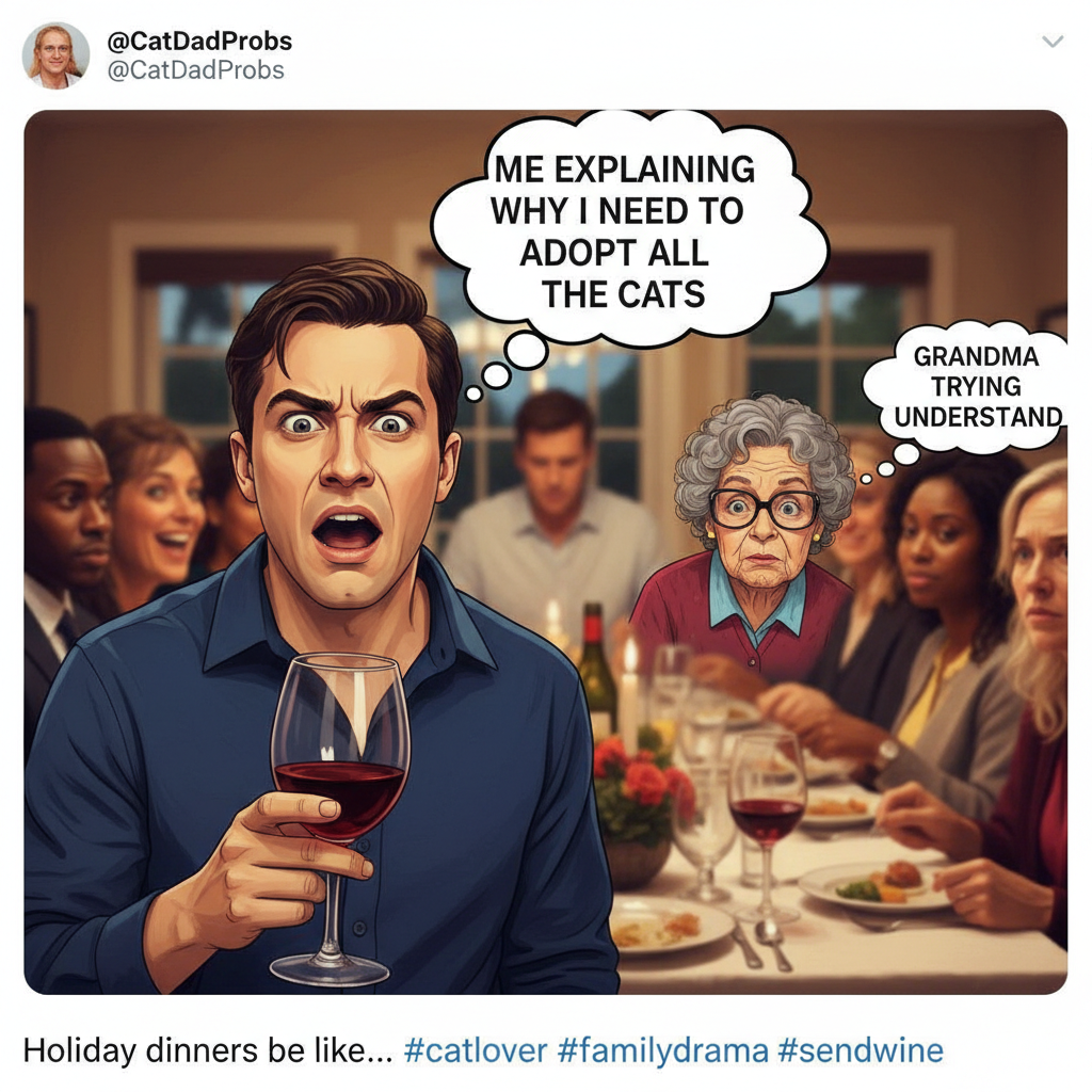 Aunt Carol just asked if I'm 'still single' for the 5th time. Pass the wine, please.