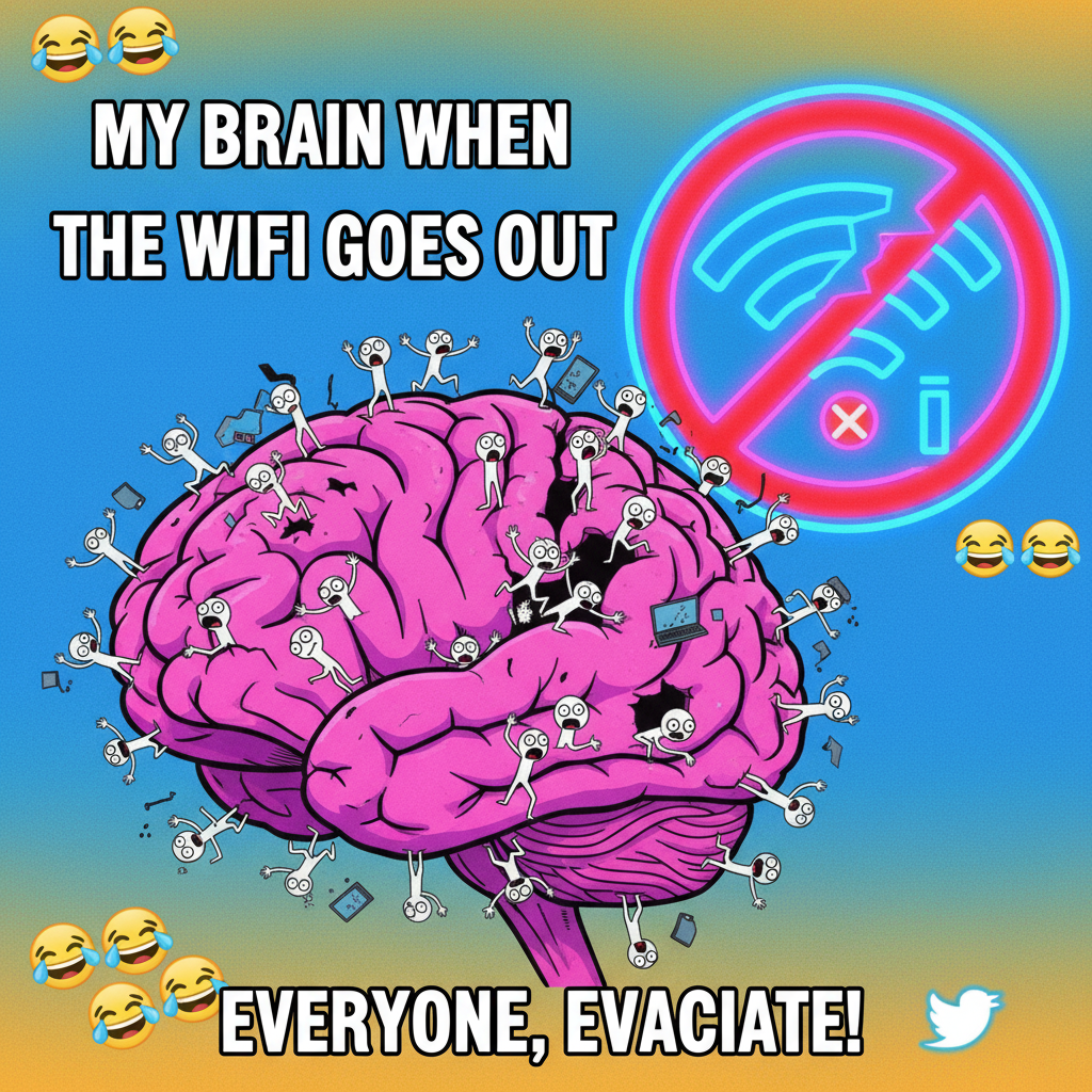 My brain cells evacuating when the WiFi drops for 0.5 seconds #InternetDown