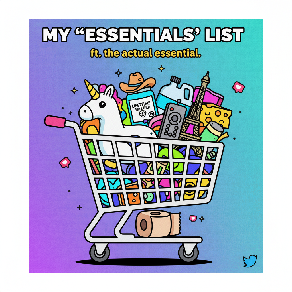 My online shopping cart is 90% 'I should not buy this' and 10% 'I need this for survival.'