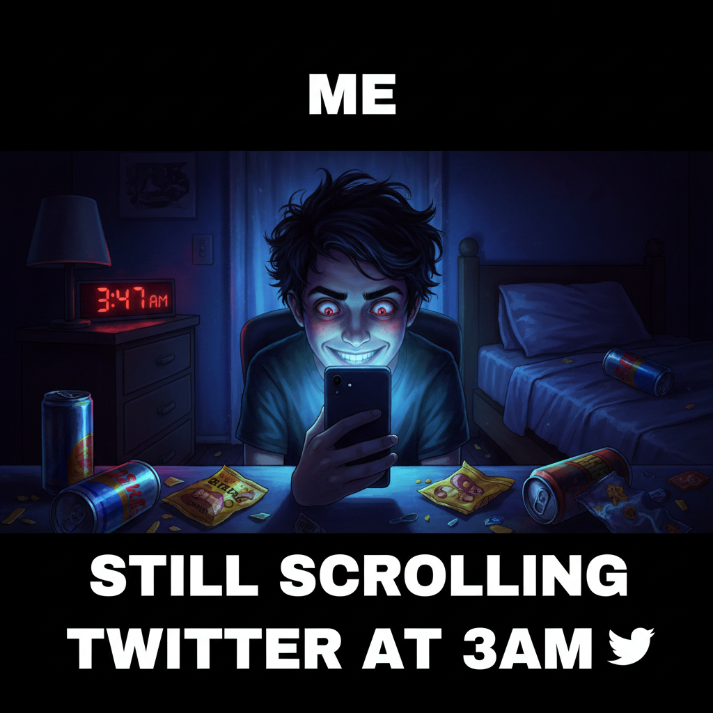 Me: 'Just gonna check Twitter for 5 mins.' *3 hours later* My brain: 'Did you blink?'