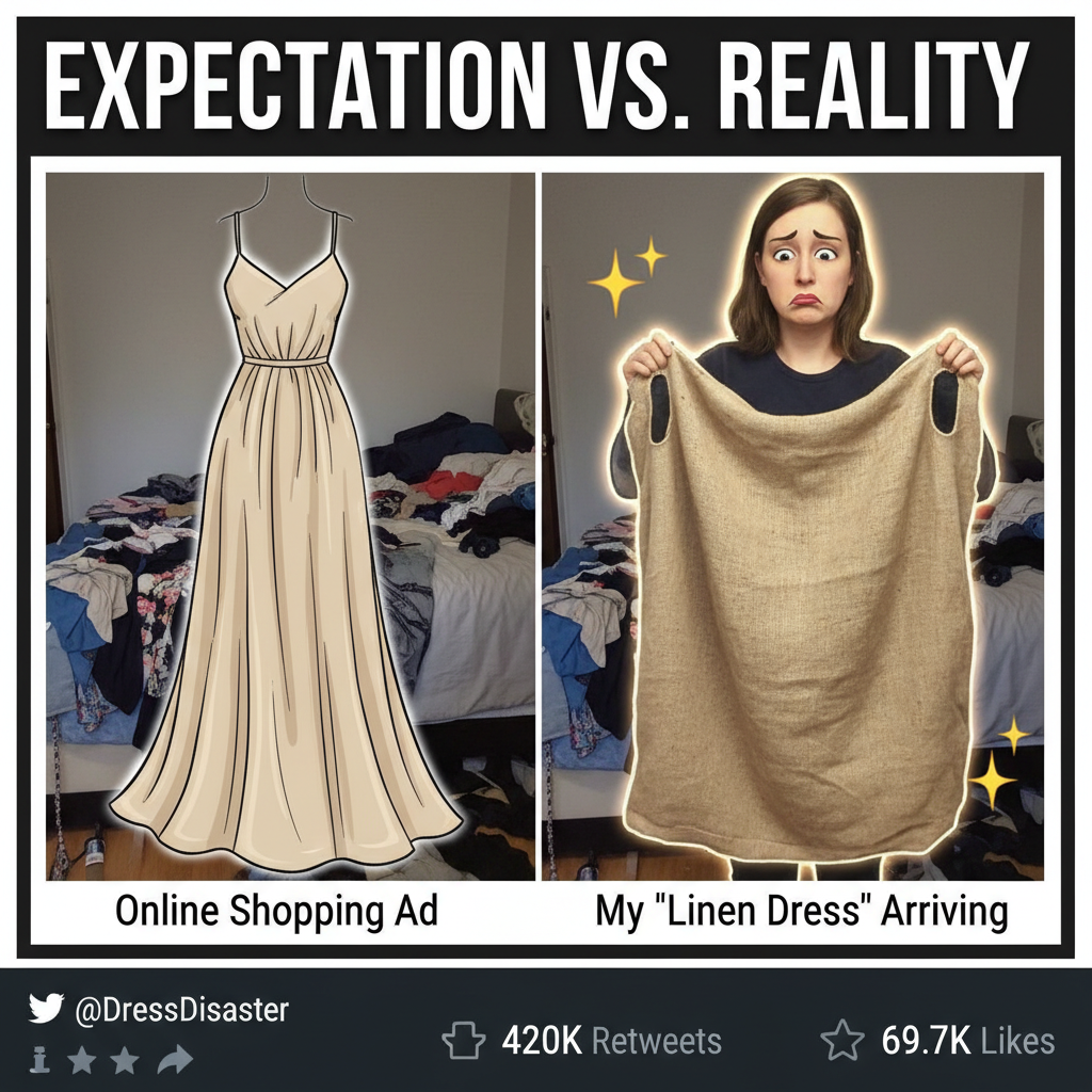 Ordered a 'chic maxi dress,' got a potato sack. My online shopping addiction is a problem.