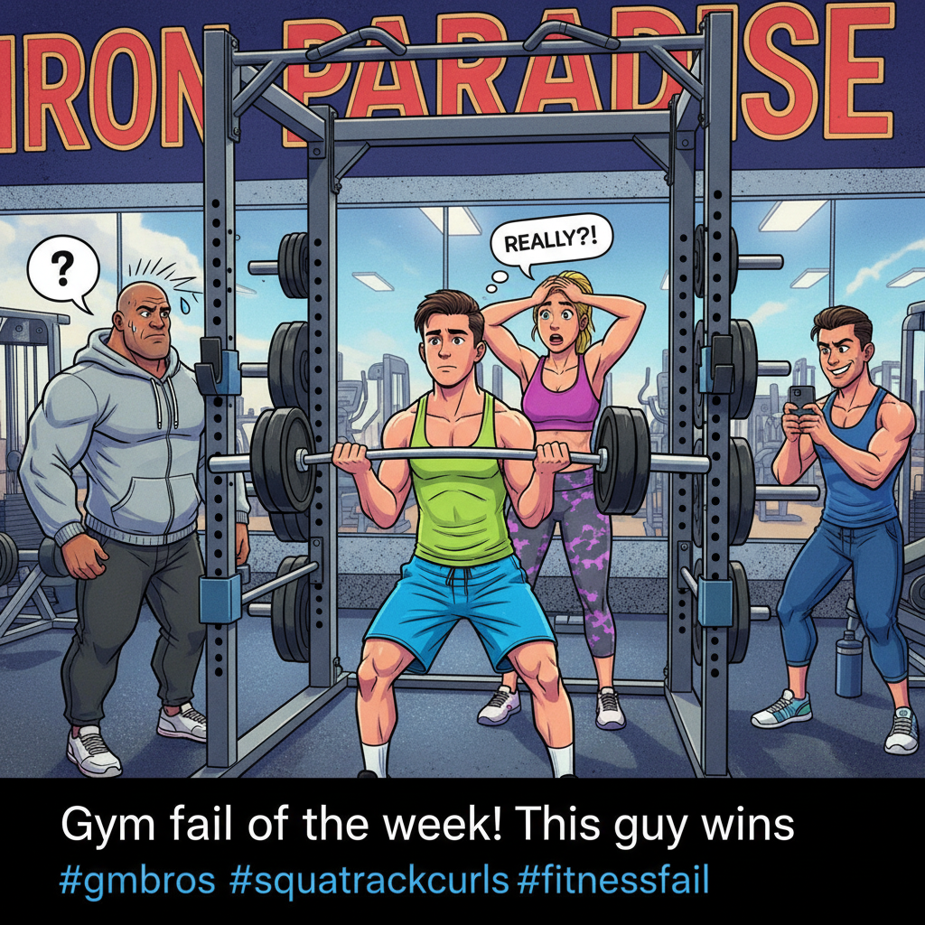 Just saw someone curling in the squat rack. The gym is a wild place, folks. No rules, just vibes. 🏋️‍♀️