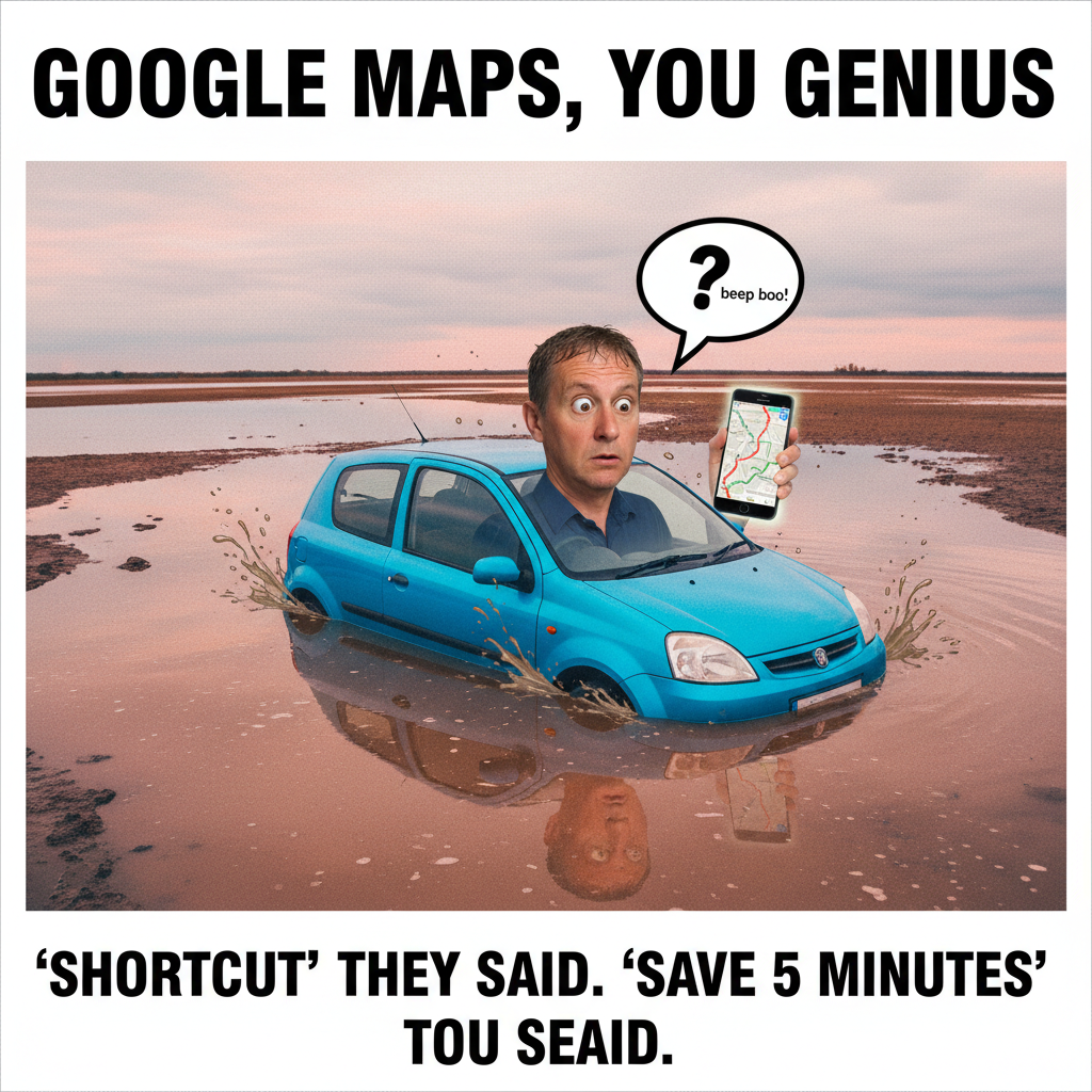 GPS said 'turn left'. My car said 'this is a lake'. Guess who won?