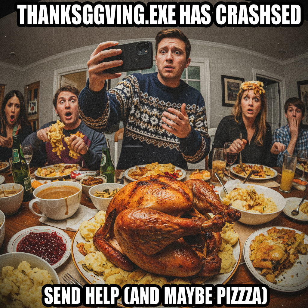 My aunt just asked if my phone can 'catch' viruses from the turkey. Thanksgiving is wild.
