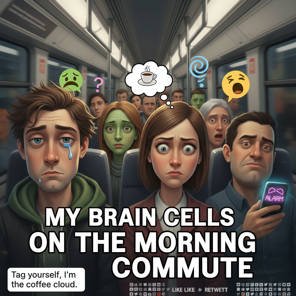 Public transport: where you witness humanity's full spectrum before 8 AM. 👁️👄👁️