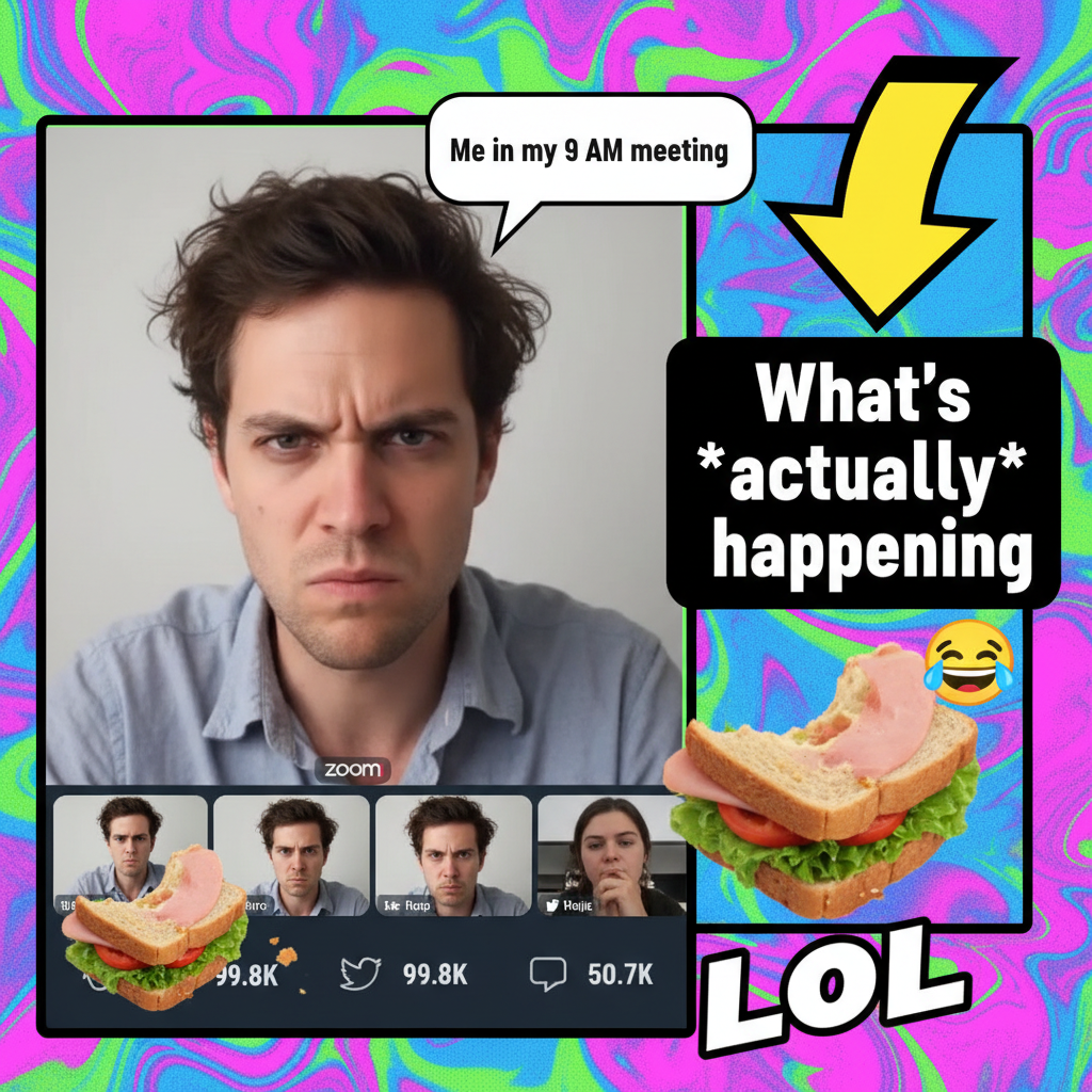 My camera was off for 0.5 seconds during Zoom. Pretty sure I made a sandwich. 🥪